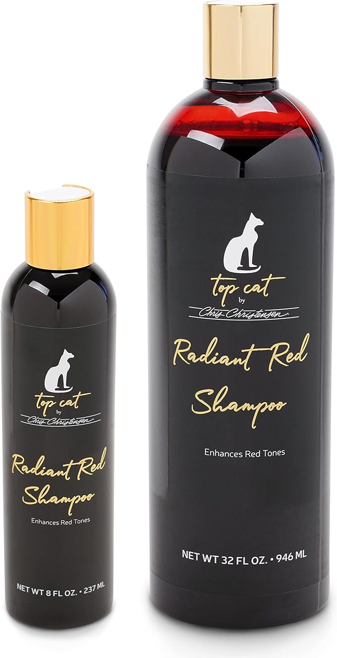 Chris Christensen Top Cat Radiant Red Shampoo for Cats, Groom Like a Professional, Enhances Red Tones, Great for All Coat Types, Made in USA, 32 oz
