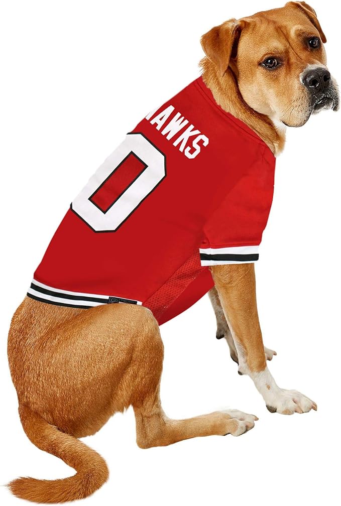 Pets First NHL Chicago Blackhawks Jersey for Dogs & Cats, X-Large. - Let Your Pet Be A Real NHL Fan!