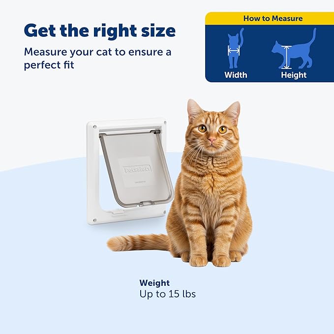 PetSafe Interior Cat Door: 4-Way Locking, Indoor Pet Door Flap - Tinted Privacy Door for Cat Litter Box or Pet Feeder, Built-in Door Lock, Durable Door Frame, DIY Easy Install, Hardware Kit Included