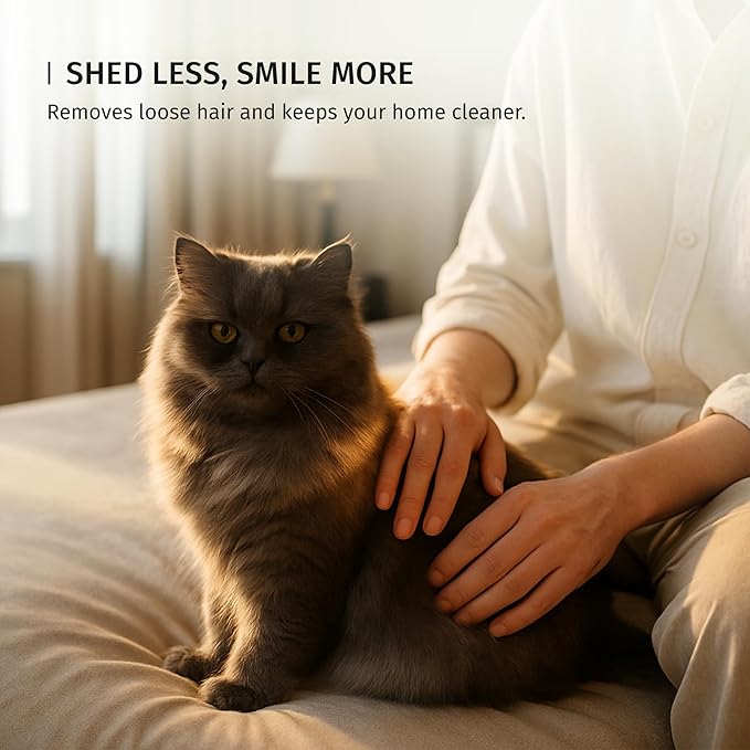 SHASH Since 1869 Hand Made in Germany Slicker Pet Brush with Curved Metal Pins and Rubber Cushion - Helps Detangle Knots, Eliminate Frizz, Reduce Pulling & Snagging