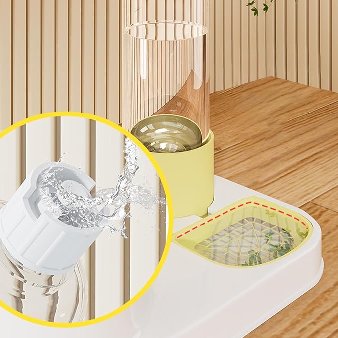 Automatic Cat Feeder and Water Dispenser, 2-in-1 Non-Slip Stainless Steel Pet Bowl for Dry Food & Water, Ergonomic Design for Natural Eating Posture, Easy Clean Dog Cat Puppy Food Container