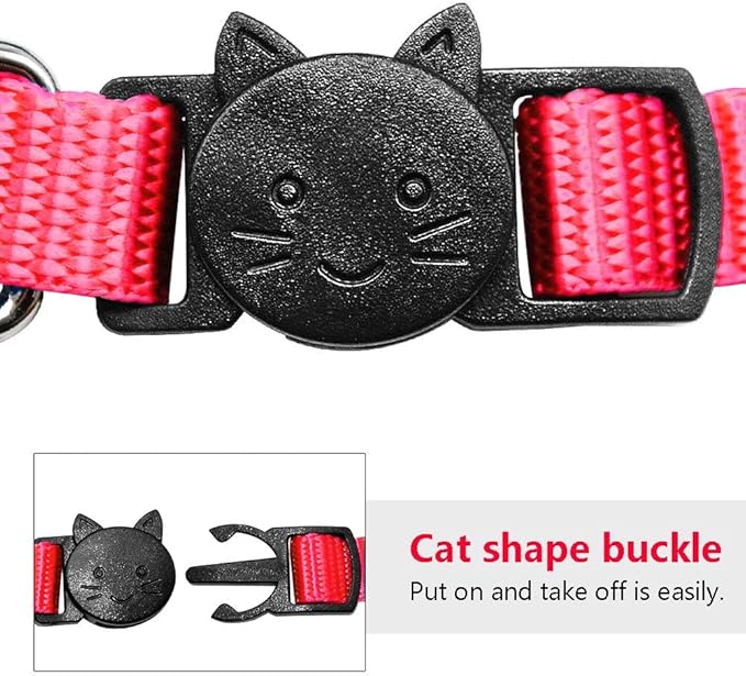 WFRLQ Cat Collar,Personalized Embroidered Nylon Cat ID Collars with Bell - Custom Text with Pet Name and Phone Number … (Cat Collar)