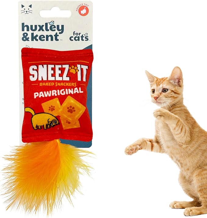 Huxley & Kent Plush Cat Toy - Interactive Catnip Toy for Cats & Kittens - Soft with Crinkle & Catnip - Fun Indoor Play - Sneez-It