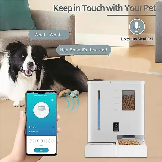 Automatic 2 in 1 Cat Dog Feeder & Smart Pet Water Fountain with Camera | Pet Feeding & Watering Products(WiFi Version)