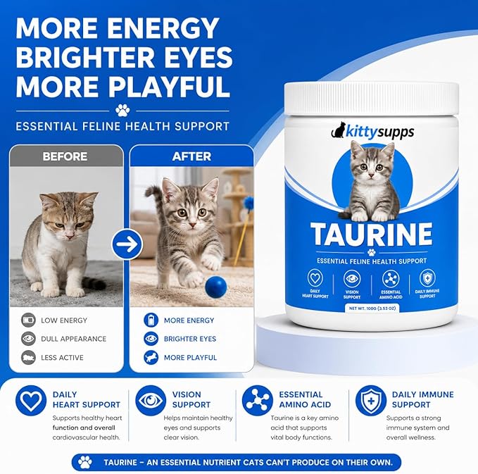 Taurine for Cats, Soft Cat Chews with Taurine, Daily Cat Treats for Easy Feeding, Tasty Pet Care Chews
