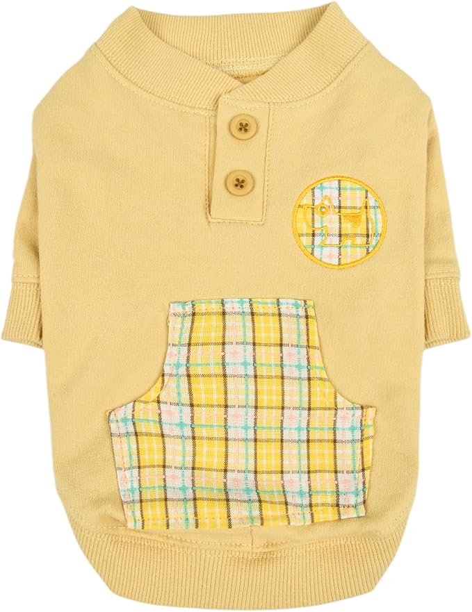 Puppia Zaid Dog Shirt Round NeckTrendy Fashionable Cute Dog Apparel for Small and Medium Dogs, Beige, X-Large