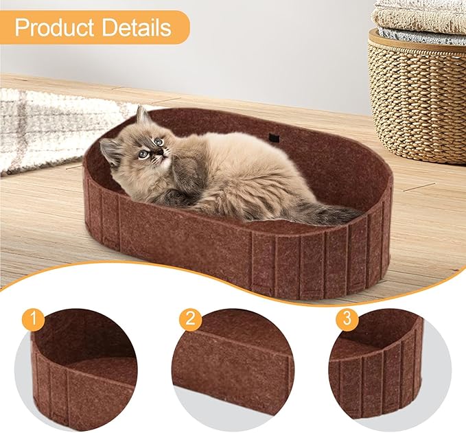 Cat Scratcher Bed Cat Scratching Board Furniture Protector Breathable Cats Kittens Pet Supplies Detachable Comfortable Basket, Coffee