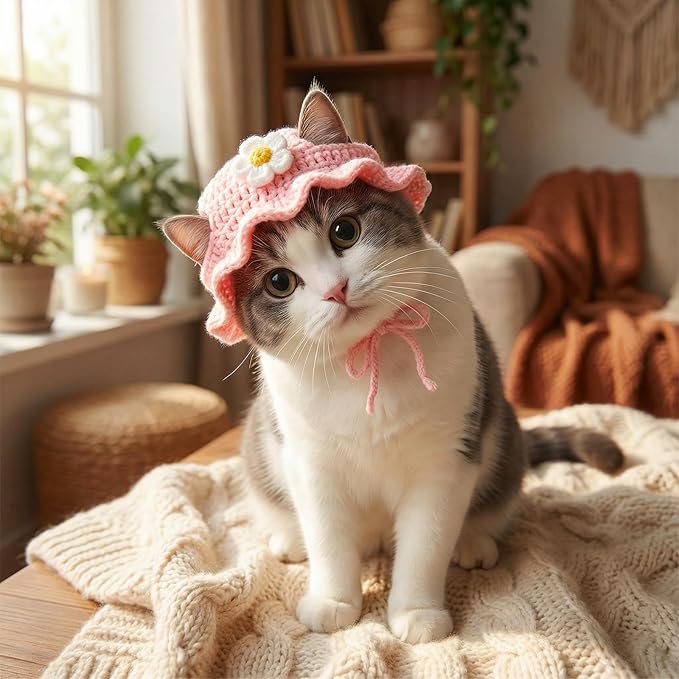 3pcs Frog and Strawberry Hat for Cat, Strawberry Dog Hat, Cute Pet Hats for Puppy Cat Kitten Dogs Birthday Party Christmas Halloween, 3 Colors