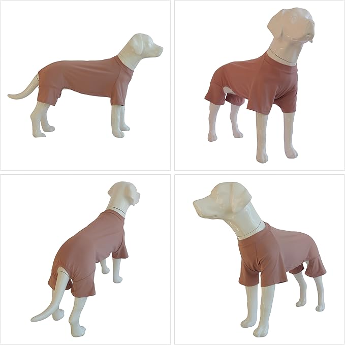 Lovelonglong Dog Full Bodysuit – Stretchy Yoga Fabric 4-Leg Dog Pajamas, Breathable & Lightweight Dog Onesie for Indoor & Outdoor, Shedding Control & Travel Wear