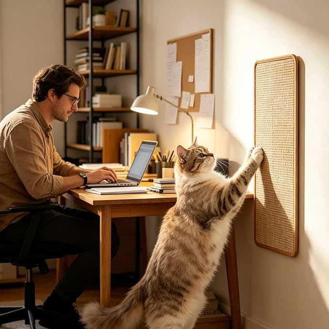 Cat Scratcher Mat - Adhesive Furniture Protection Scratching Board - Cat Scratcher Rug Sisal - for Home Apartment Farmhouse Bedroom Balcony Sofa Bed Floor