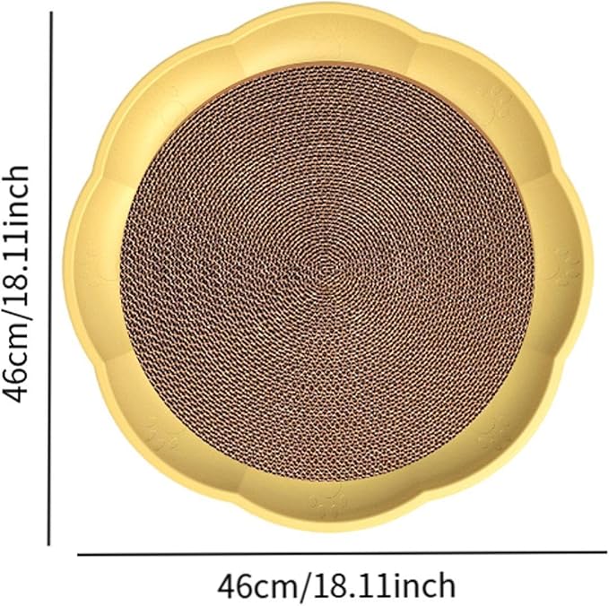 Gralara Round Cat Scratcher Sleeping Bed Lounge Furniture Protector Indoor Play Replacement Pad Circle Scratcher Pad for Indoor Cats, Yellow