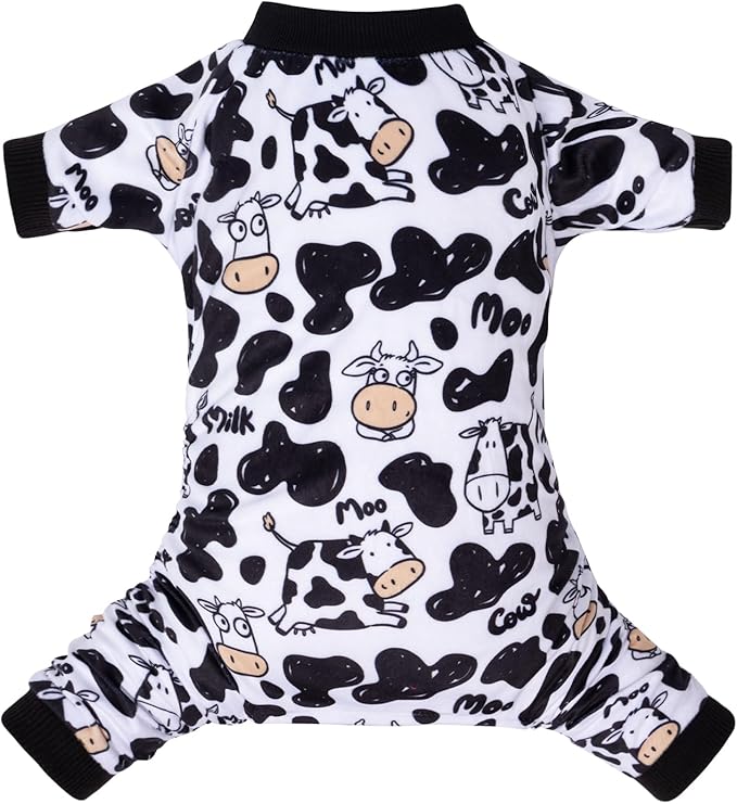 CuteBone Dog Halloween Pajamas Puppy Onesies Small Dogs Soft Pjs Coat Cat Apparel Comfy Pet Christmas Clothes Outfit Doggie Bodysuit P281M