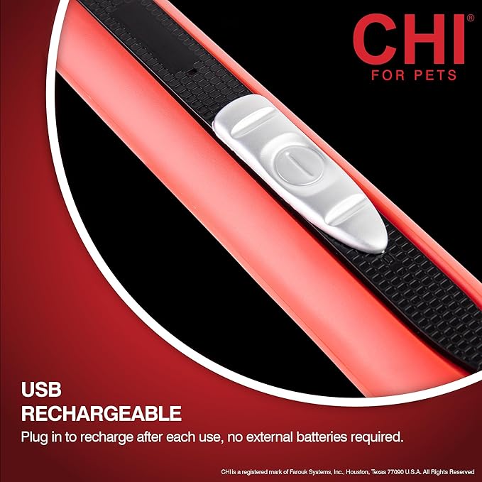 CHI for Pets Small Area Pet Hair Trimmer for Dogs and Cats, Cordless USB Rechargeable Grooming Clipper, Spot Trimming Tool for Paws, Face, and Ears, Extra Small Blade for Sensitive Areas