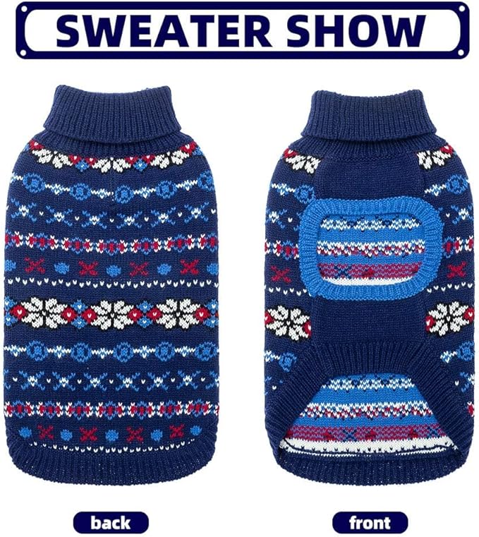 BINGPET Cat Sweater - Cat Winter Sweater with Snowflake - Soft Turtleneck Knitted Kitten Puppy Apparel, Winter Pet Clothes for Cold Weather