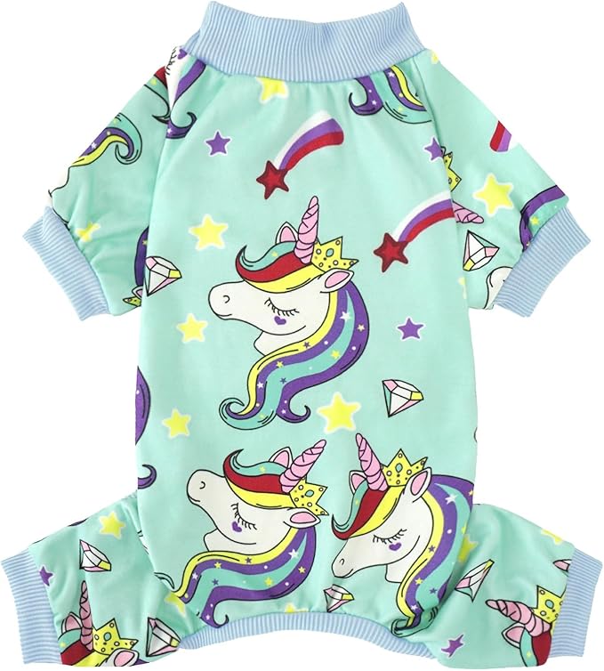 XPUDAC Dog Pajamas for Small Medium Dogs, Strechy Soft Dog Clothes for Dogs Girl Boy Pet Jumpsuit, Cat Onesie-M