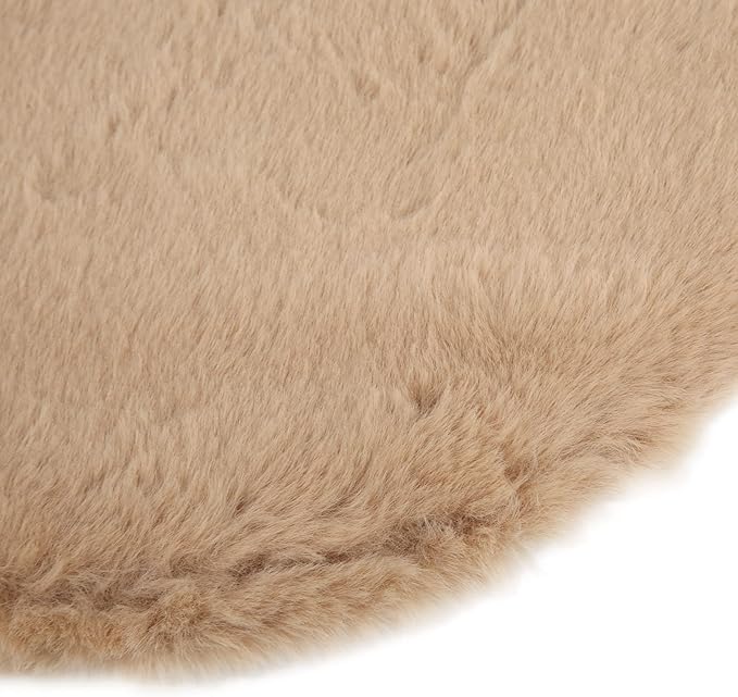 KANASI 1.6 Inch Round Faux Rabbit Fur Cat Bed, Replacement Pad for Pet Sleeping Mats for Windowsills Cages Kennels and Furniture (Grey)