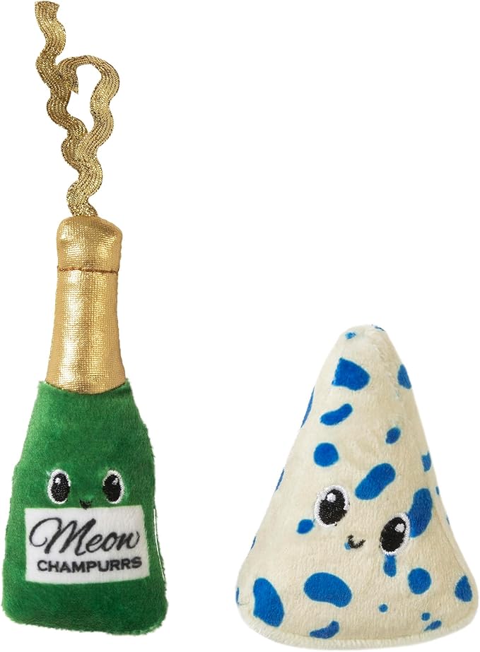 Wine & Cheese Catnip Plush Cat Toy, Pack of 2