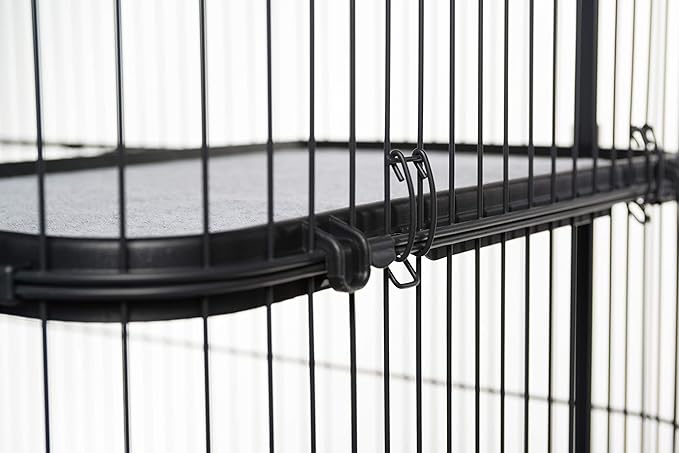 Prevue Pet Products Replacement Platform Shelf - Mounted Replacement Perch for Indoor Cat Cages, Machine Washable Felt Pad, Floating Cat Shelves for Climbing, Compatible with Prevue Cages - Black