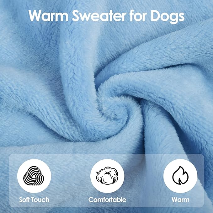 Turtleneck Sweater Coat for Cats, Sphynx Cat Clothes Pajamas for Cats Only, Kitten Fleece Pullover Sweaters with Sleeves, Pet Warm Jumpsuit Cat Sweatshirt for Cold Weather, Blue S