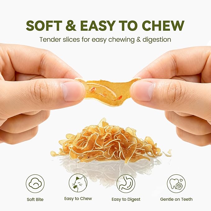Chicken & Catnip Soft Cat Treats for Picky Cats, Ultra-Thin Easy-Chew Slices, Breakable No-Mess Cat Training & Playtime Rewards, 3.2 oz