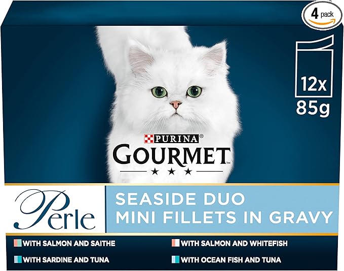 Gourmet Perle Seaside Duos Pouch 12 x 85 g (Pack of 4)