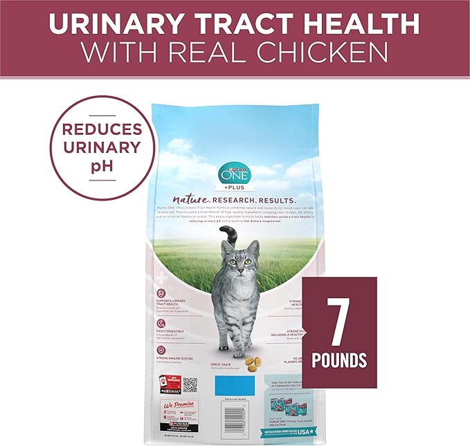 Purina ONE High Protein Dry Cat Food, +Plus Urinary Tract Health Formula - 7 lb. Bag