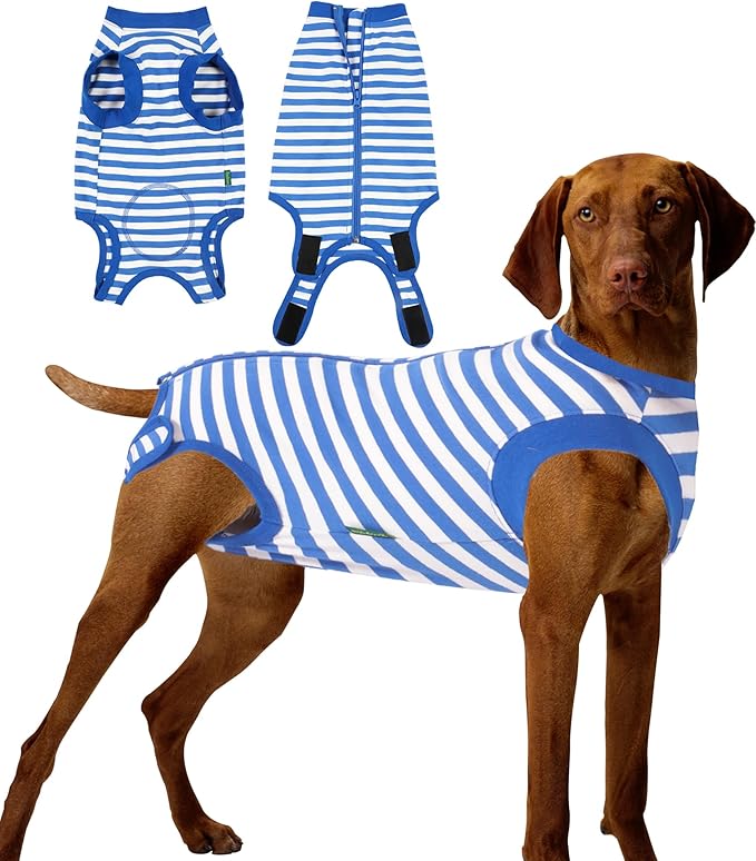 Dog Recovery Suit Surgery Shirt,Large Female Male Wound Protective Suit,Blue L