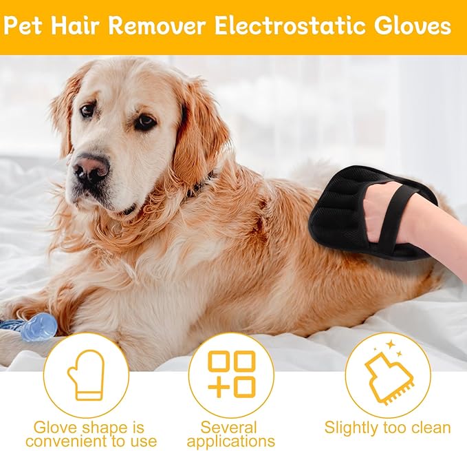 2026 Upgraded Pet Hair Removal Gloves for Cats & Dogs for Pet Owners, Efficient Grooming Tool for Shedding, Reusable