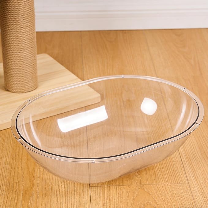 Levemolo Acrylic Dome Window Perch, Cat Tree Hammock, Clear Kittens Nest Furniture Bubble Bowl Replacement, Space Capsule Design Bowl for Cat Wall Shelf Bed 40x30cm