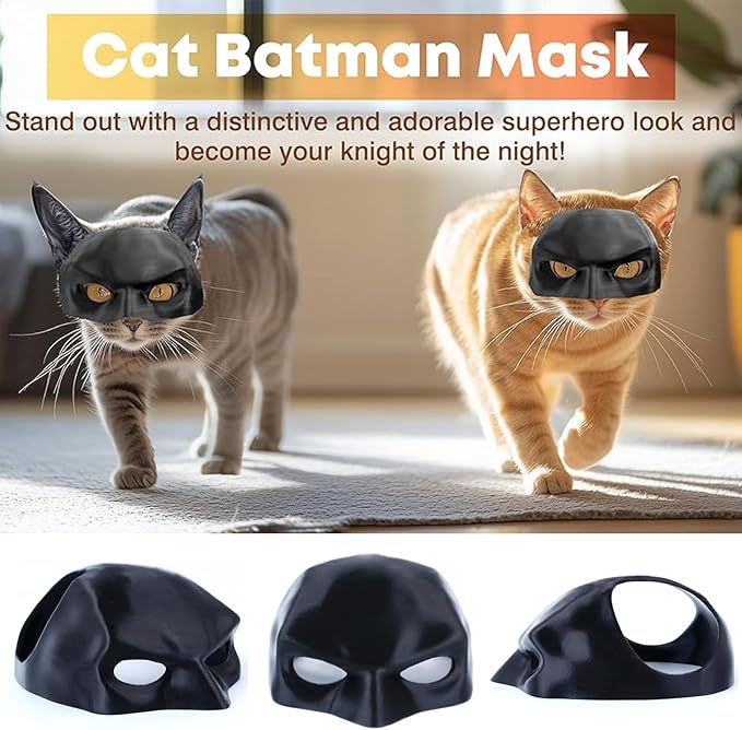 Cat Mask Cosplay, Cat Bat Hat, Cat Mask for Halloween, Funny Cat Costumes Pet Party Accessories