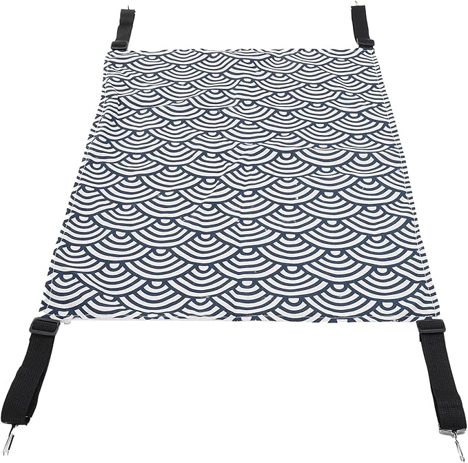 GLOGLOW Cat Bed Reversible Cat Hanging Hammock, Soft Breathable Pet Cage Hammock for Small Dogs Rabbits Bed, Furniture (Blue Stripes with Fleece)