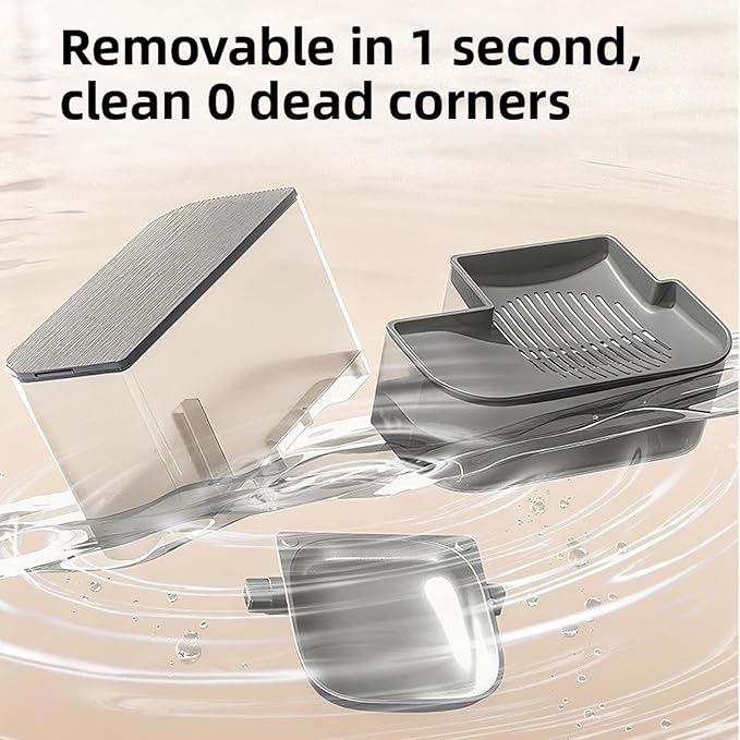 Asixxsix Wireless Cat Water Fountain, 3.2L Self Refill Tipping Wastewater Separatio Smart Pet Fountain with Filter Rechargeable Automatic Water Dispenser for Cats Small Dogs