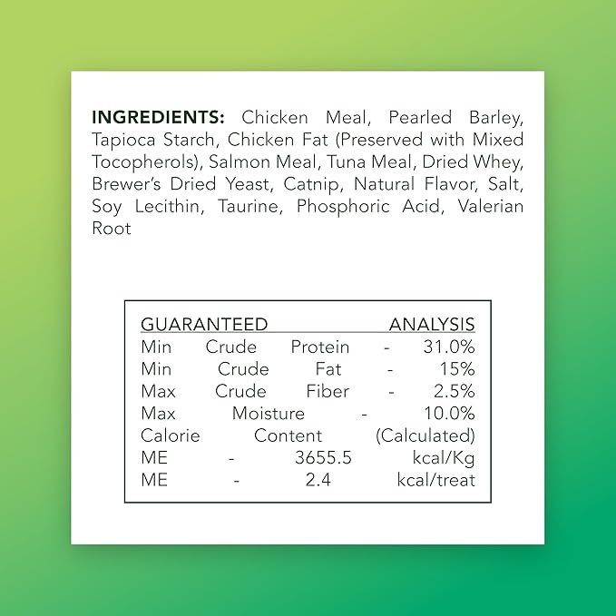 Crunchy Natural Chicken with Catnip Treats for Cats, 2.75 OZ | Low Calorie Carefully Crafted Treats for Indoor and Outdoor Felines | Hand Harvested Catnip