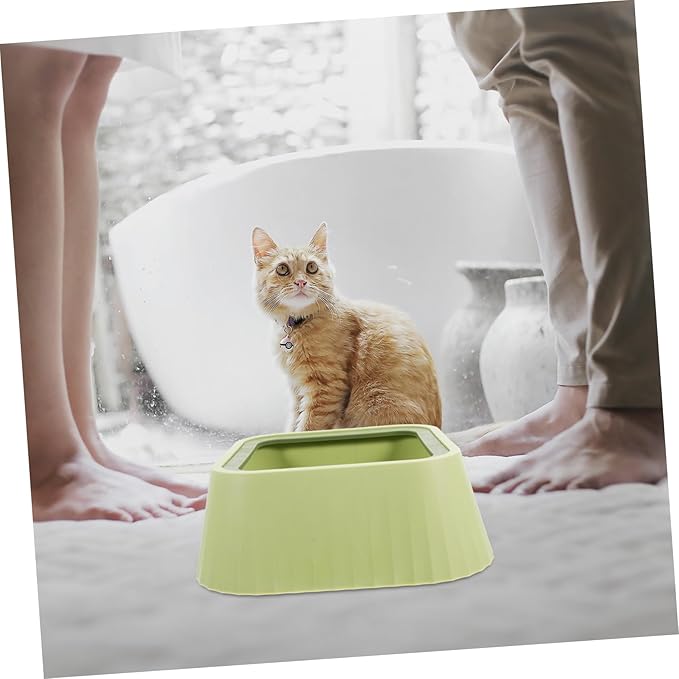 BESPORTBLE Pet Water Bowl Spill-Resistant Floating Mechanism Plastic Feeder for Small Pets Keeps Water and Dry for Home Use