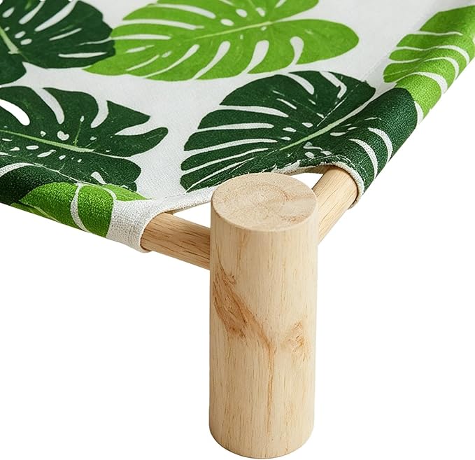 Raised Cat Bed - Wooden Dog Elevated Indoor Outdoor Bed, Cat and Dog Hammock Cot, Removable Sleeping Furniture for Home Living Room Apartment Dorm Outdoor Patio Balcony Porch Corner