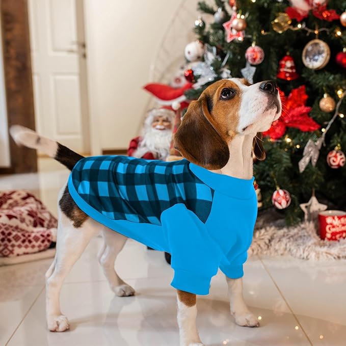 Ugly Christmas Dog Sweater – Soft & Warm Turtleneck Dog Outfit with Leash Hole, Cold-Weather Coat for Dogs & Cats, Perfect for Christmas (Blue, XX-Large)