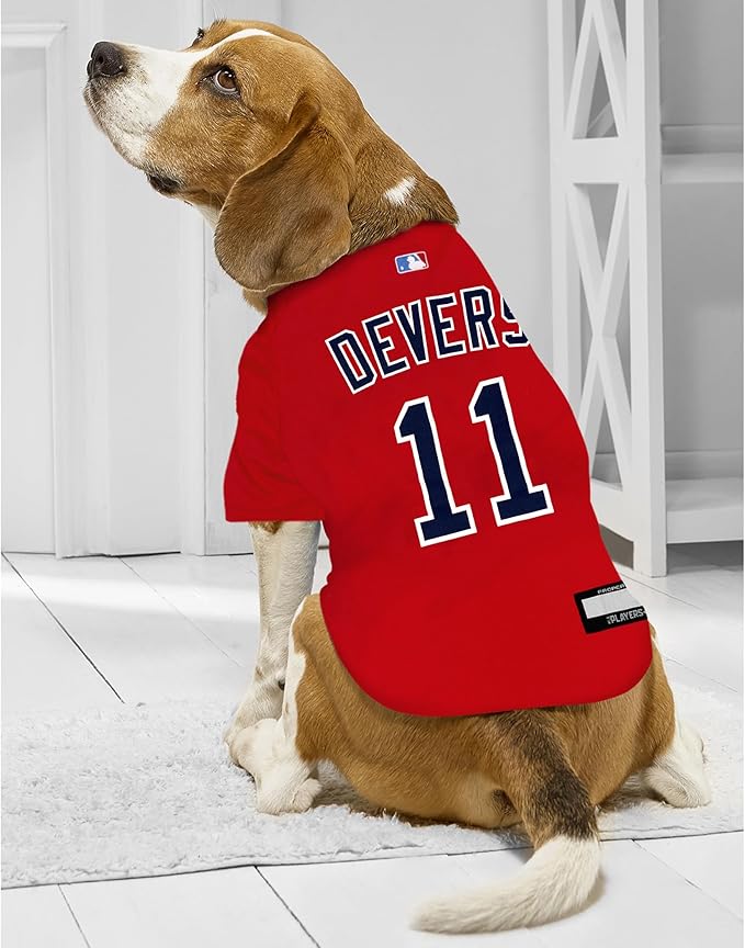 MLBPA Dog Jersey - Rafael Devers Calcaño #11 Pet Jersey - MLB Boston Red Sox Cat Mesh Jersey, Small