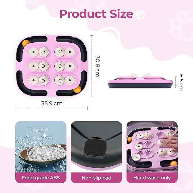 LACCEN Cat Puzzle Toy, 2 in 1 Interactive Cat Toys with Track Ball, Mental Stimulation Puzzle Games Food Dispenser Physical Exercise Slow Feeder Enrichment Toys for Bored Indoor Adult Kitten Cats