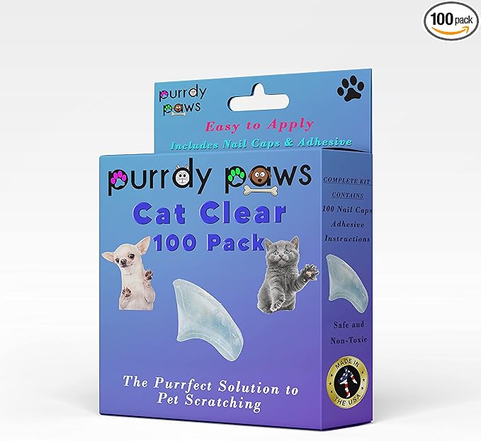 100 Pack Soft Nail Caps for Cat Claws Clear Large