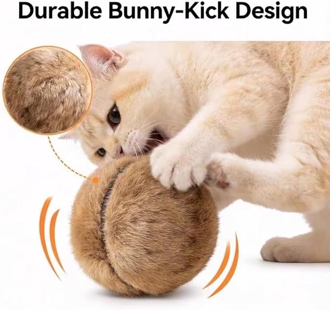 Rabbit Fur Ball Cat Toy, Soft Fluffy Rabbit Fur Cat Toys, Furry Catnip Rabbits Furs Balls with Washable & Fun to Chase, for Kicks & Games, for Indoor Exercise Ball & Bonding Cat (5PCS)