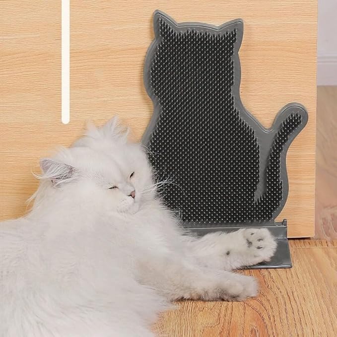 Cat Corner Self Groomer Brush with Catnip - Soft Wall Scratcher and Grooming Brushes - Pet Self Massage Combs for Indoor Cats