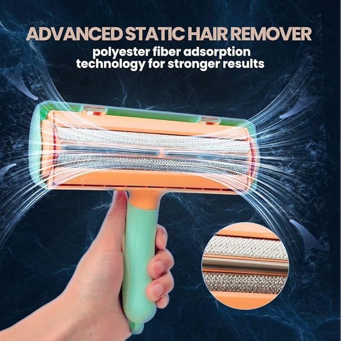 Pet Hair Remover Roller, Reusable Pet Hair Removal Brush for Dogs and Cats, Self Clean Fur from Couch, Bed, Rugs, Laundry and Clothes, Grey