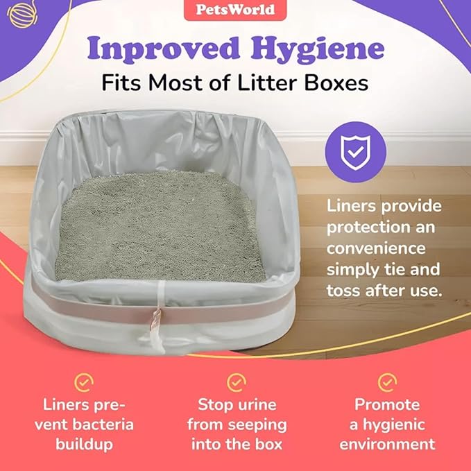 PETSWORLD CAT Litter Box Liners, Jumbo: 45 X 18-in, 25 Count