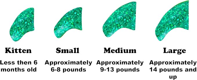 6 Month Supply Soft Nail Caps for Cats Seafoam Glitter Kitten - Extra Adhesives