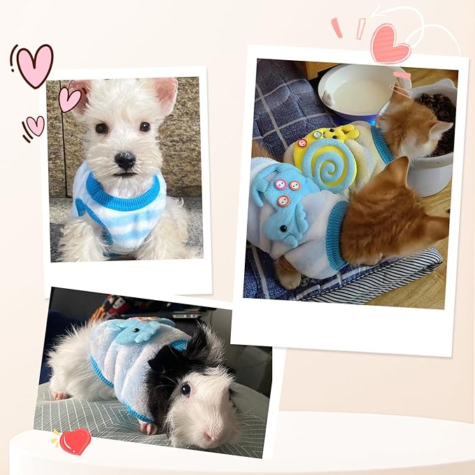 2 Pieces 0.8-1.5lbTeacup Dog Clothes Dog Sweaters for Small Dogs Girl Winter Cute Warm Puppy Sweater Extra Small Dogs Clothes XXS Xs Size (XX-Small)