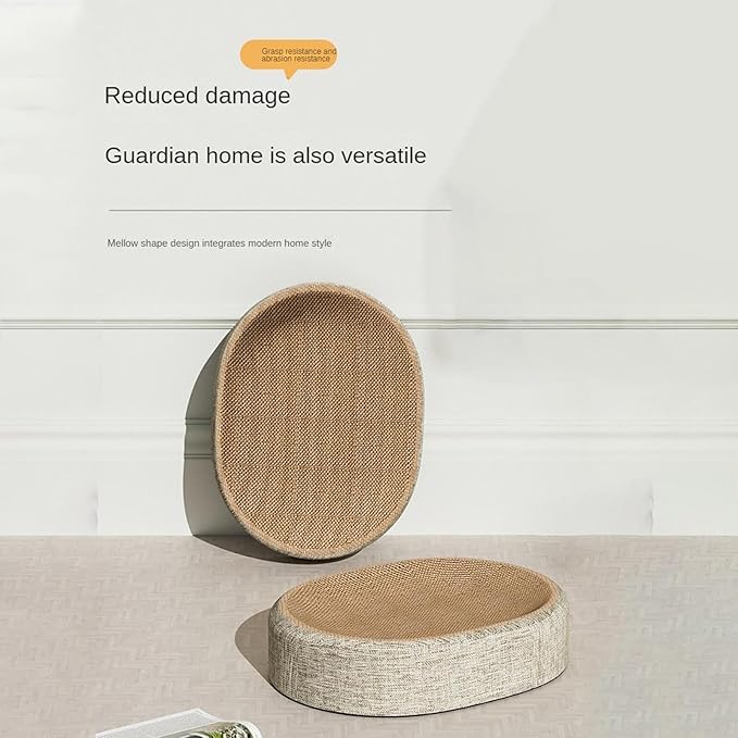 Cat Scratching Board Bed, 2 In 1 Oval Cat Scratcher Cardboard Bowl Nest, Cats Scratching Board For Indoor Cats Scratch Pad Lounge Bed, Furniture Protector From Kitten Claws For Grinding Claws And Rest