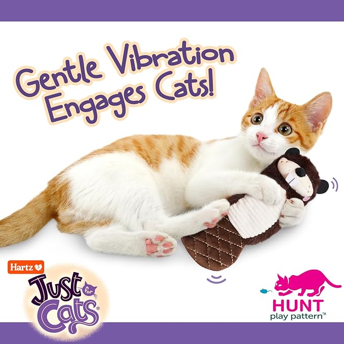Hartz NEW Just for Cats The Chucklin' Beaver Kicker, Motion Activated Kicker Cat Toy with Silver Vine & Catnip