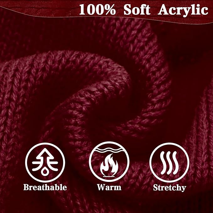 PUPTECK Winter Dog Cat Sweater Coat - Soft Cold Weather Clothes Knitwear for Kitties & Small Dogs Indoor Outdoor Walking Warm, Knitted Classic for Doggies Kitties Girls Boys, Dark Red S