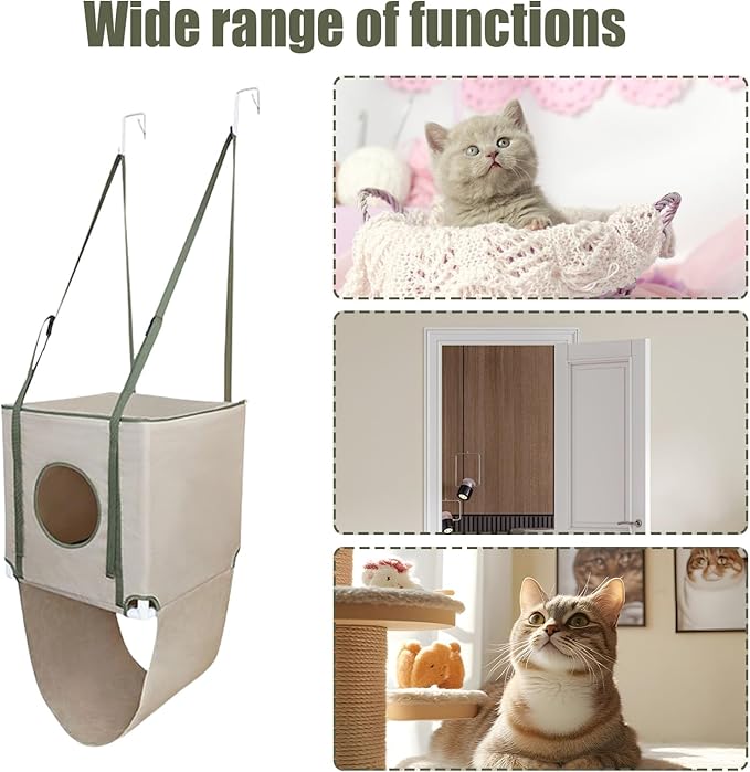Cat Hammock,Double Layer Pet Kitten Furniture | Cat Hammock for Door,for Indoor Lounging Playing Snuggling Climbing Nesting Sleeping