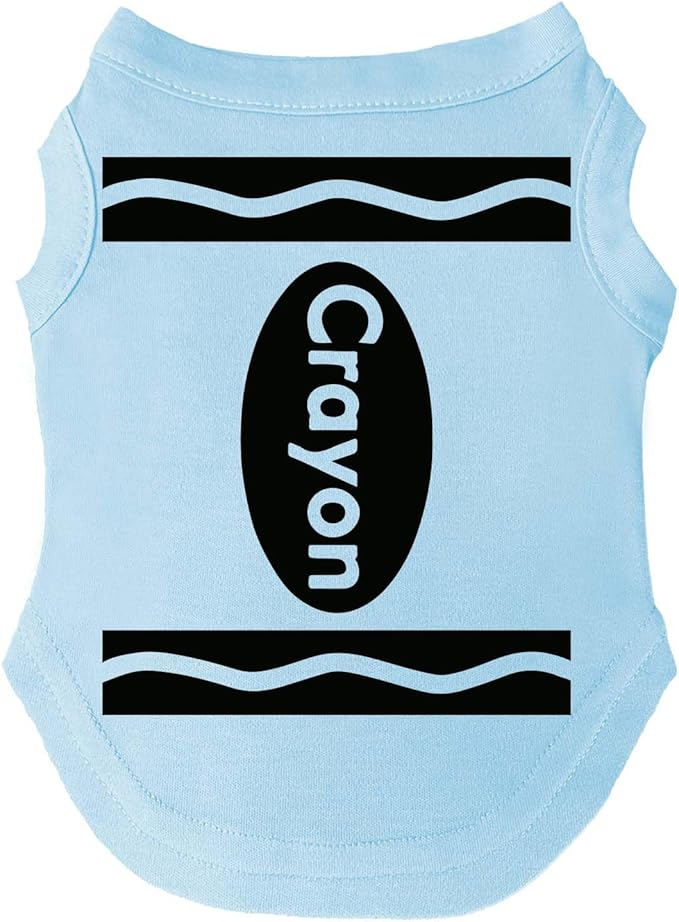 Crayon Dog Tee Shirt | Sleeveless Breeds | Halloween | Trick or Treat | Group Costume | School Parade | Family Outfits |Baby Blue, Small 410